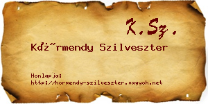 Körmendy Szilveszter névjegykártya